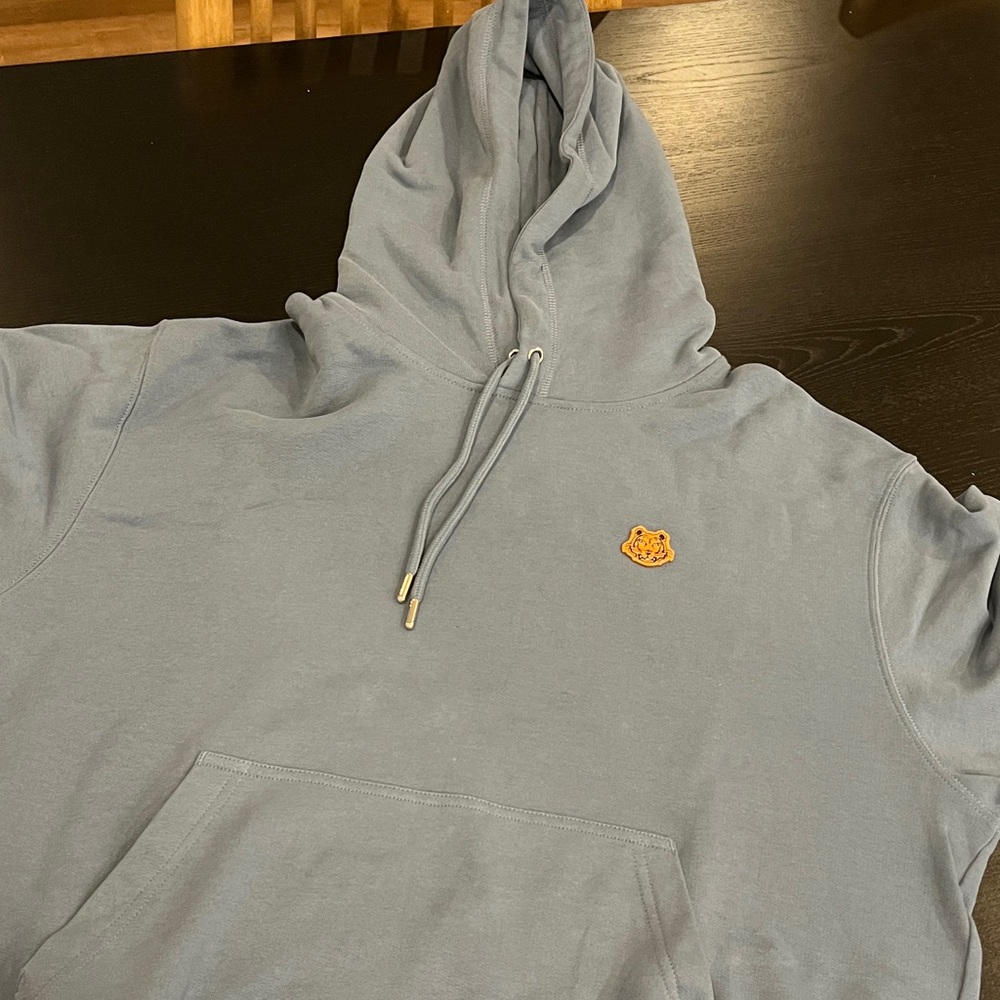 Kenzo Gray Hoodie with Tiger Patch